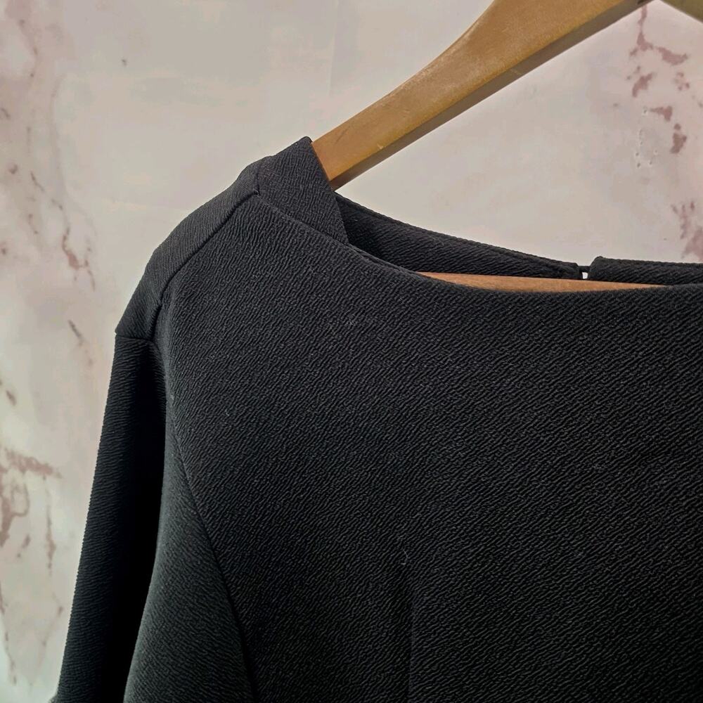 Anthropologie Shirt Womens XS Black Eri Ali Blouse Boxy Cropped Flounce Keyhole - Picture 2 of 9